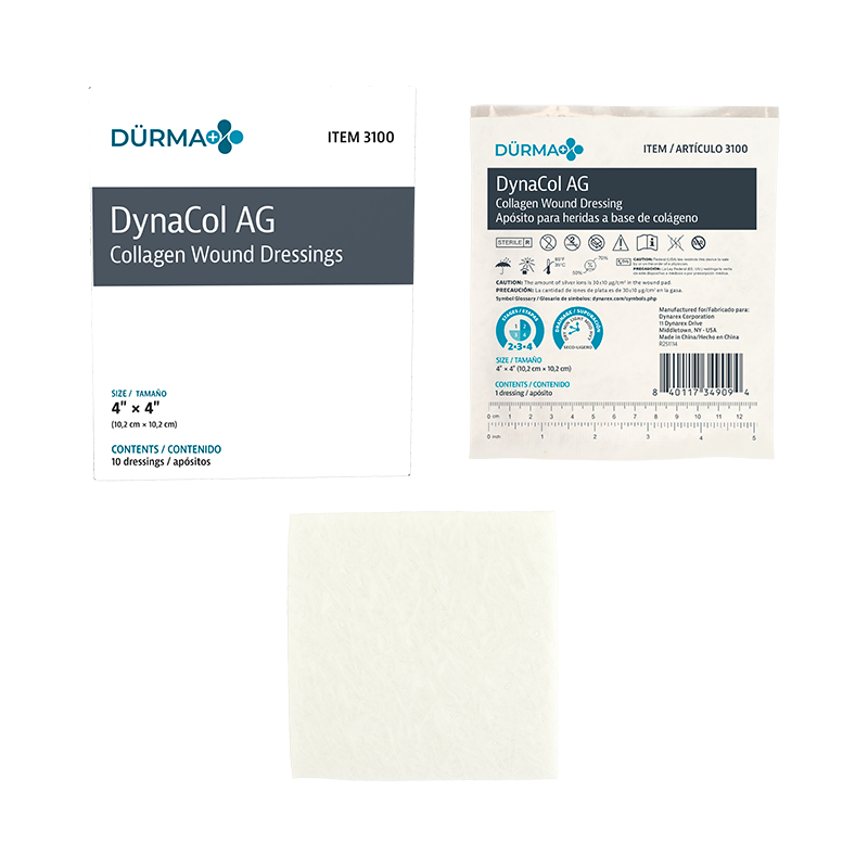 DynaCol AG Collagen Wound Dressing, 4" x 4"