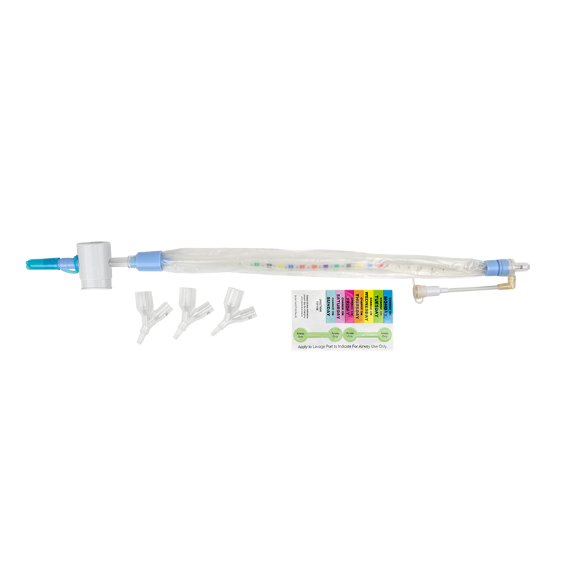 Closed Suction Catheter Endotracheal Y-Adaptor, 8 Fr, Color coded depth bands