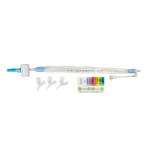 Closed Suction Catheter Endotracheal Y-Adaptor, 8 Fr, Color coded depth bands