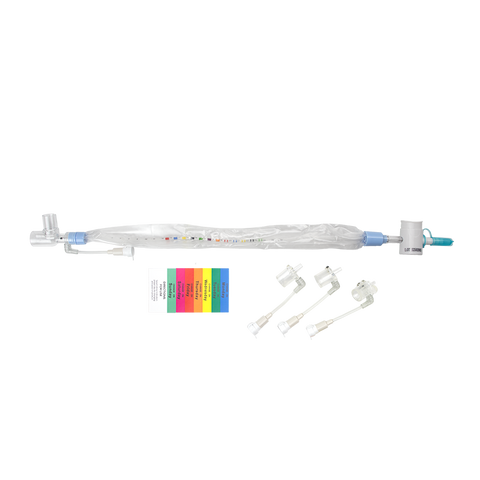 Closed Suction Catheter Endotracheal, Elbow, 8 Fr, Color coded depth bands