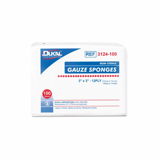 Non-Sterile Gauze Sponges 3" X 3", 12-Ply