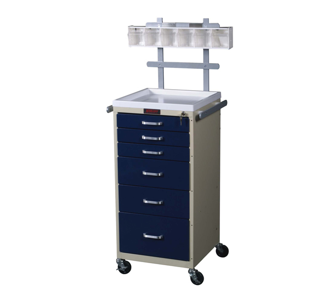 Mini24 Specialty Accessory Package: MINI24-RBR 2-Tier Back Rail System, Aluminum Side Rail, and TILTBIN6RC 6-Compartment