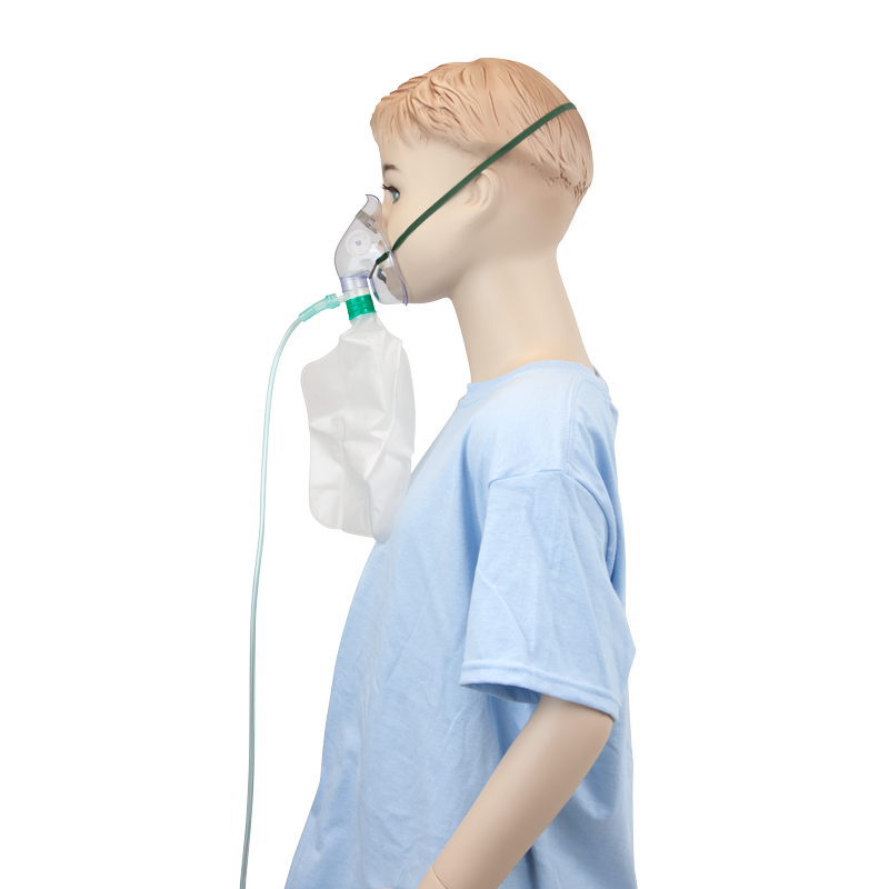 Non-Rebreather Elongated Mask w/ Safety Vent w/ 7' (2.1 m) t Pediatric/Standard Connector