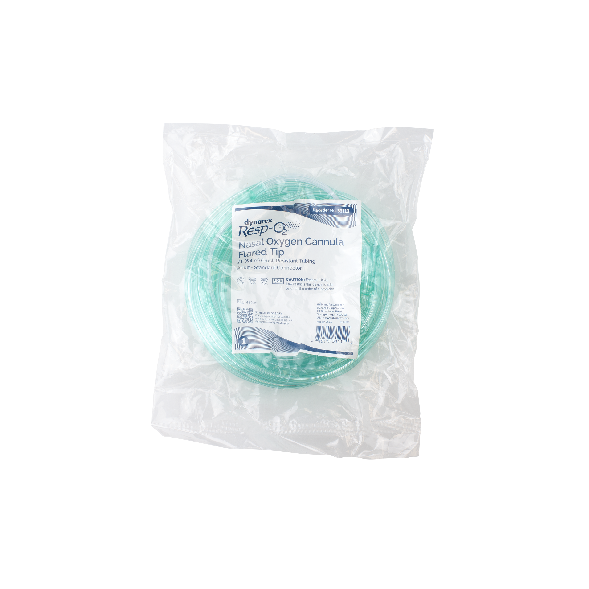 Nasal Oxygen Cannula Flared Tip w/ 21' (6.4 m) Crush Resista Code: 33113