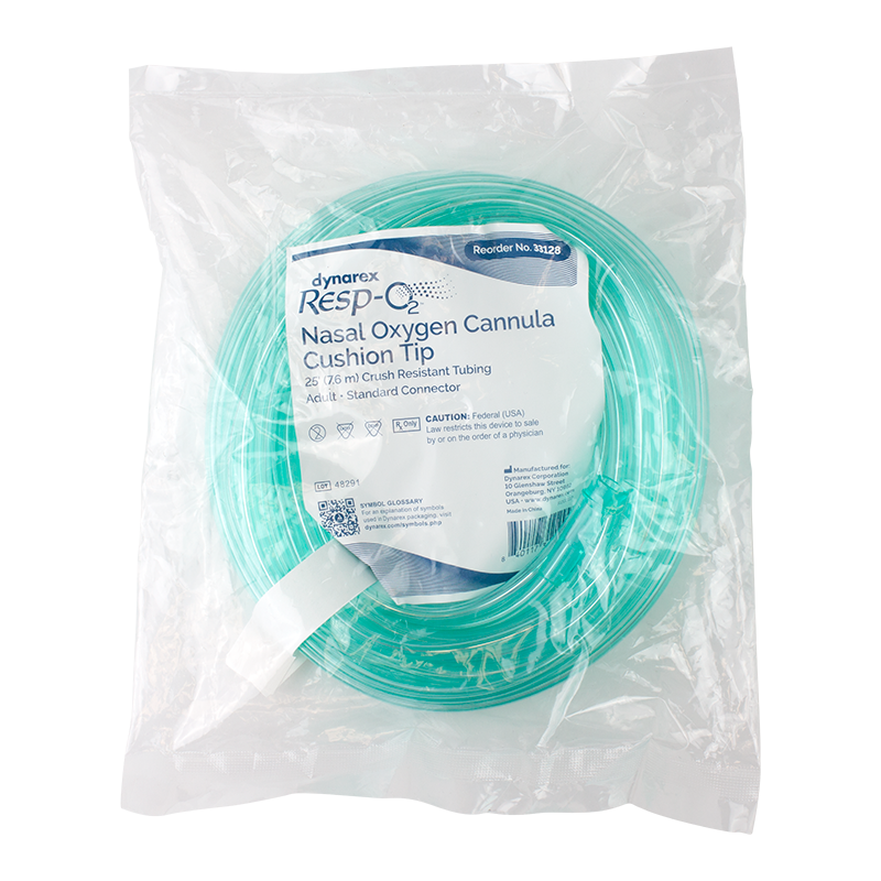 Nasal Oxygen Cannula Cushion Tip w/ 25' (7.6 m) Crush Resist Code: 33128