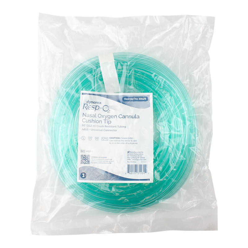 Nasal Oxygen Cannula Cushion Tip w/ 50' (15.24 m) Crush Resi Code: 33129 Main image