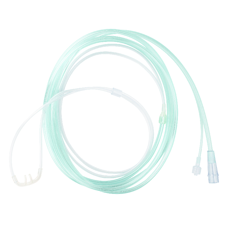 EtCO2 Nasal Sampling Cannula, Universal O2 Tubing Connect, 14' (4.2m), Female Luer