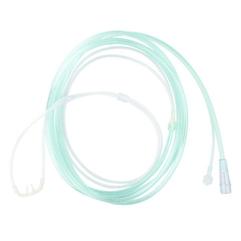 EtCO2 Nasal Sampling Cannula, Universal O2 Tubing Connect, 14' (4.2m). Male Luer