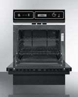 Accucold Gas wall oven in black finish with electronic ignition, digital clock/timer, and oven window for cutouts 22