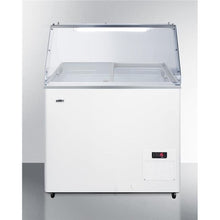 Commercial dipping cabinet with pre-installed sneeze guard, sliding glass lid, digital thermostat, and ice cream tub hol (Model NOVA53PDC)