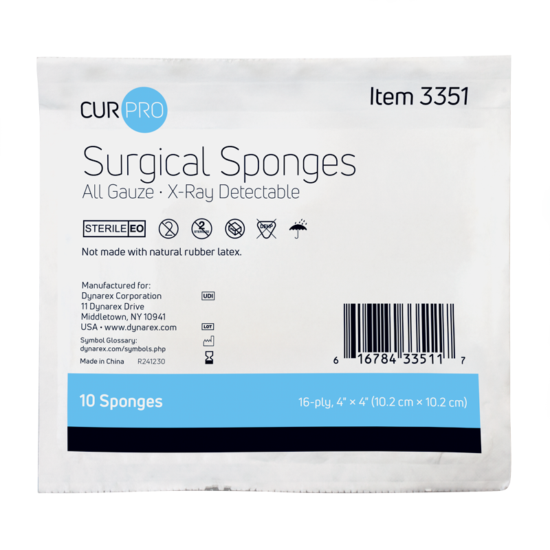 Surgical Gauze Sponge - Sterile, X-Ray Detectable Code: 3351