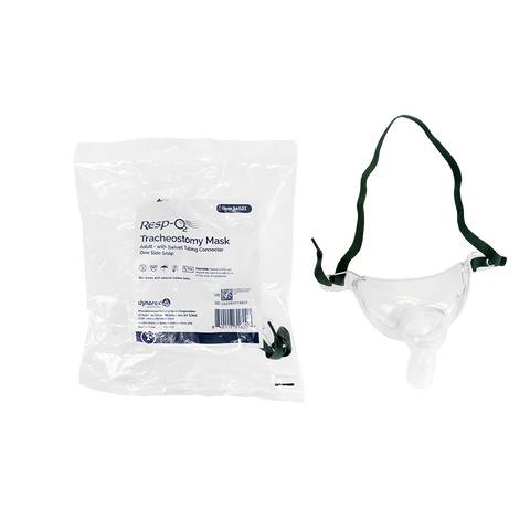 Tracheostomy Mask w/ Swivel Tubing Connector, Accepts 22 mm Adult/One Side Snap
