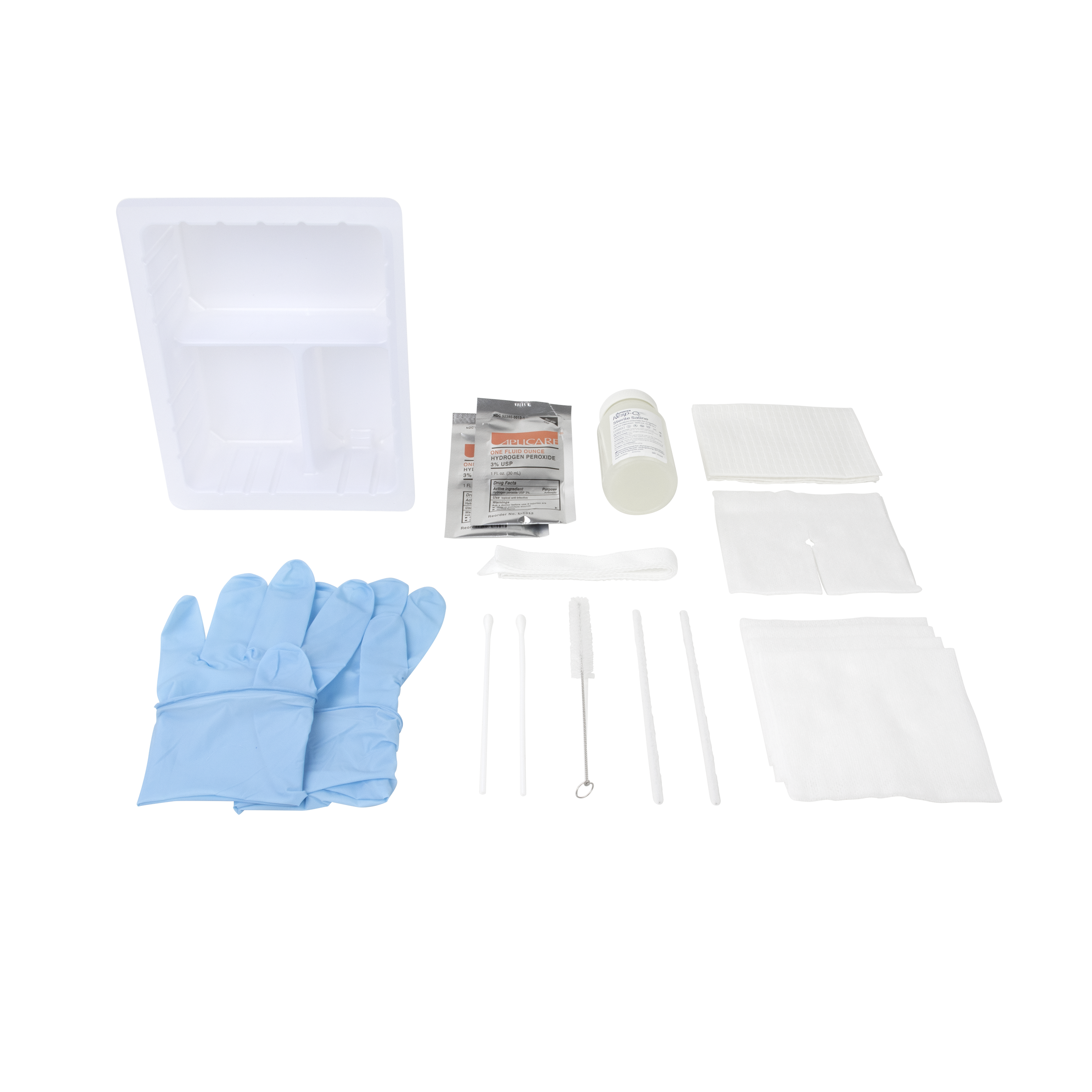 Tracheostomy Care Kit - Three Compartment Saline Tray