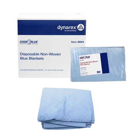 Disposable Blue Non-Woven Blanket (Case of 30)