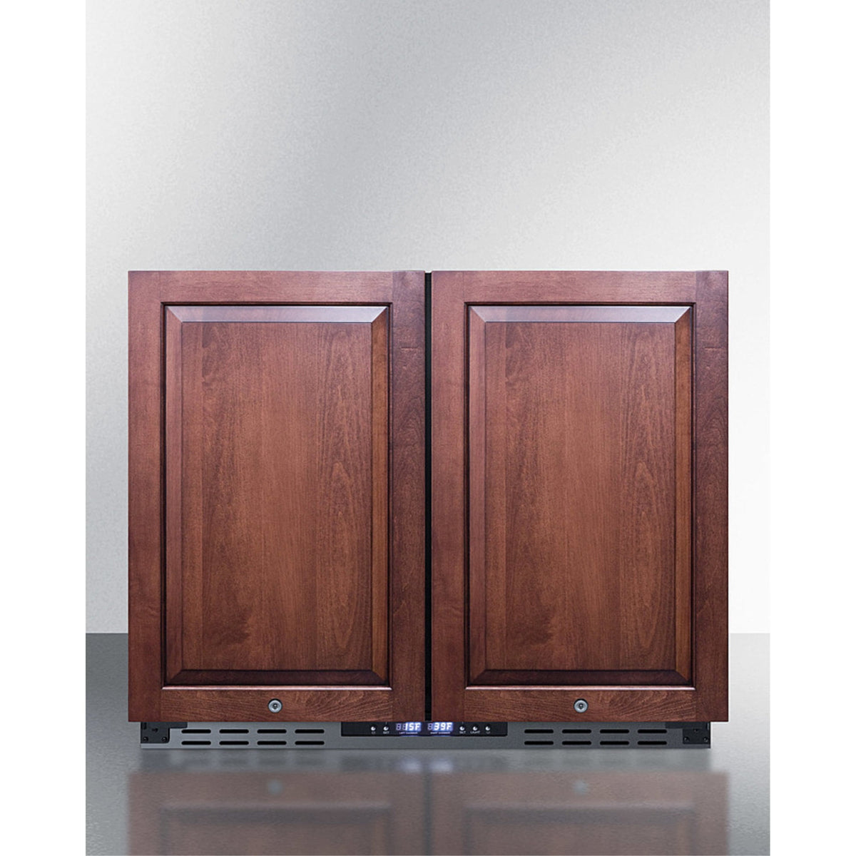 Accucold 36" Wide Frost-free Side-by-side Undercounter Refrigerator-freezer Black Cabinet, Panel-ready Doors, and