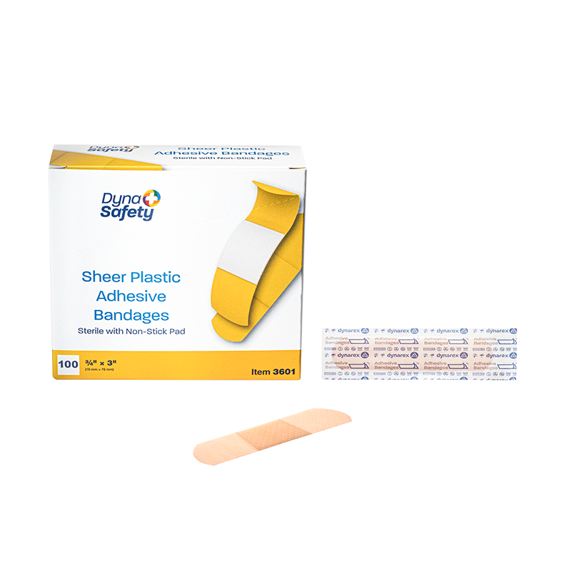 Dynarex Sheer Plastic Adhesive Bandages - Sterile