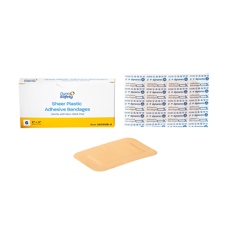 Sheer Plastic Adhesive Bandages - Sterile Code: 3609UB-6