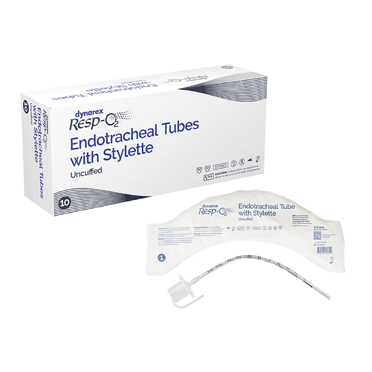 Dynarex Endotracheal Tubes - Uncuffed w/ Stylette