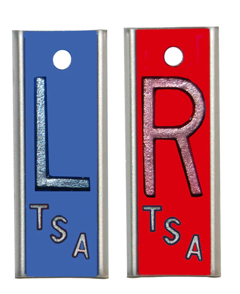 "Elite" Cassette Markers R & L: 1", Custom - 2 Initials (3/8") or 3 Initials (1/4") per set (Must include custom info when ordering) Main image