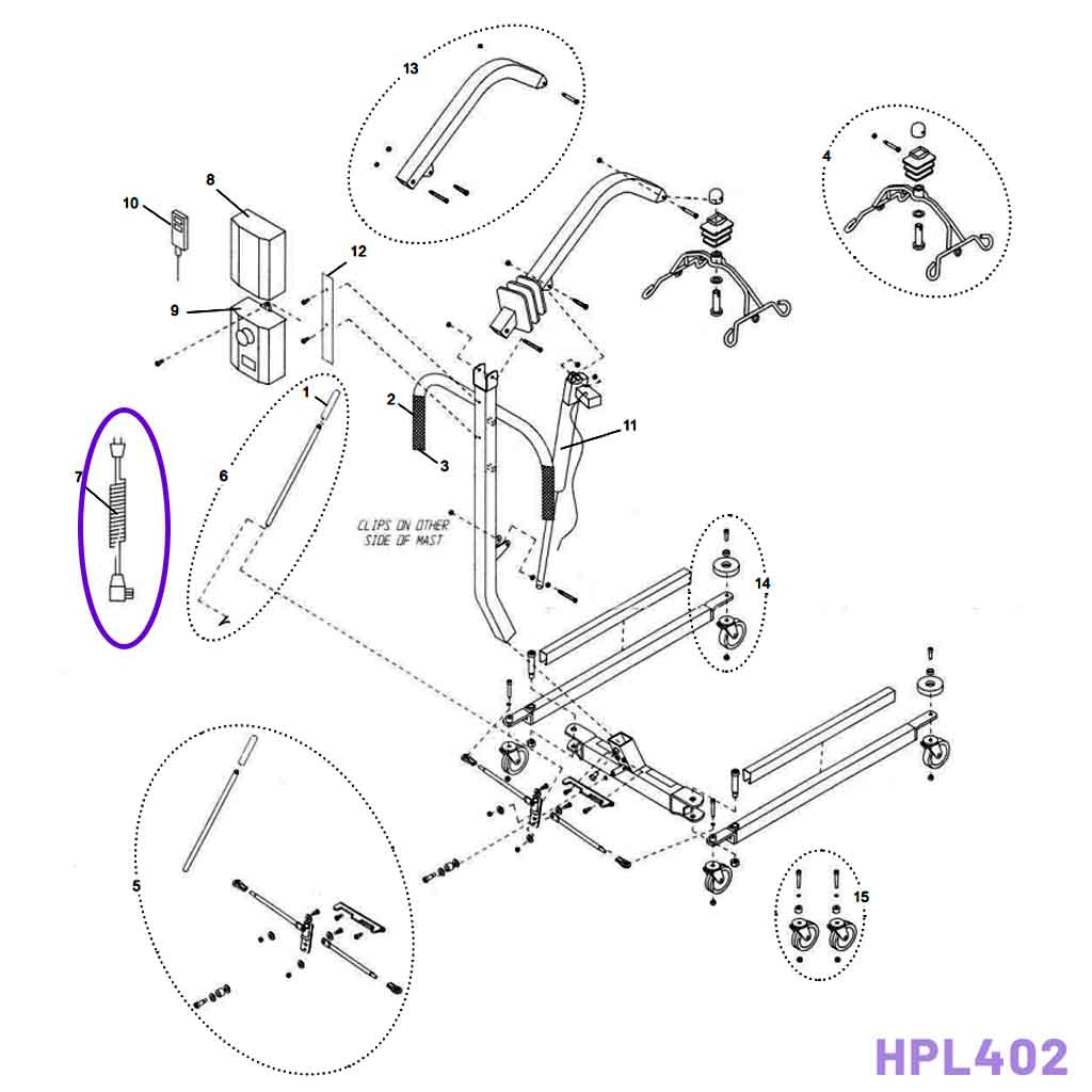 Joerns Hoyer Linak Control Box Power Cable
