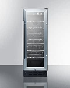Accucold 12" wide built-in undercounter commercial beverage center with lock, digital thermostat, and LED lighting