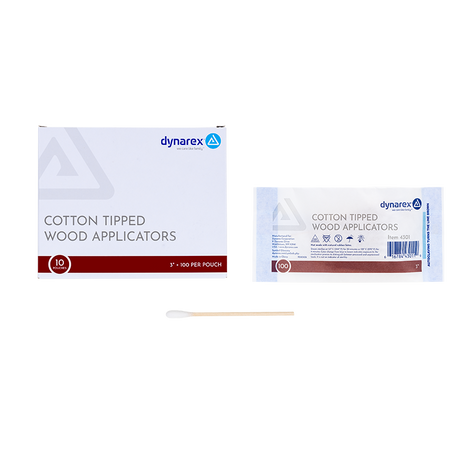 Dynarex Cotton Tipped Wood Applicators - Non-Sterile