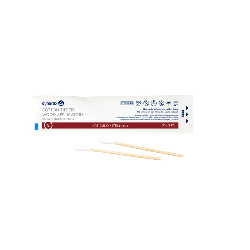 Cotton-Tipped Wood Applicators, Sterile 3" (4303)