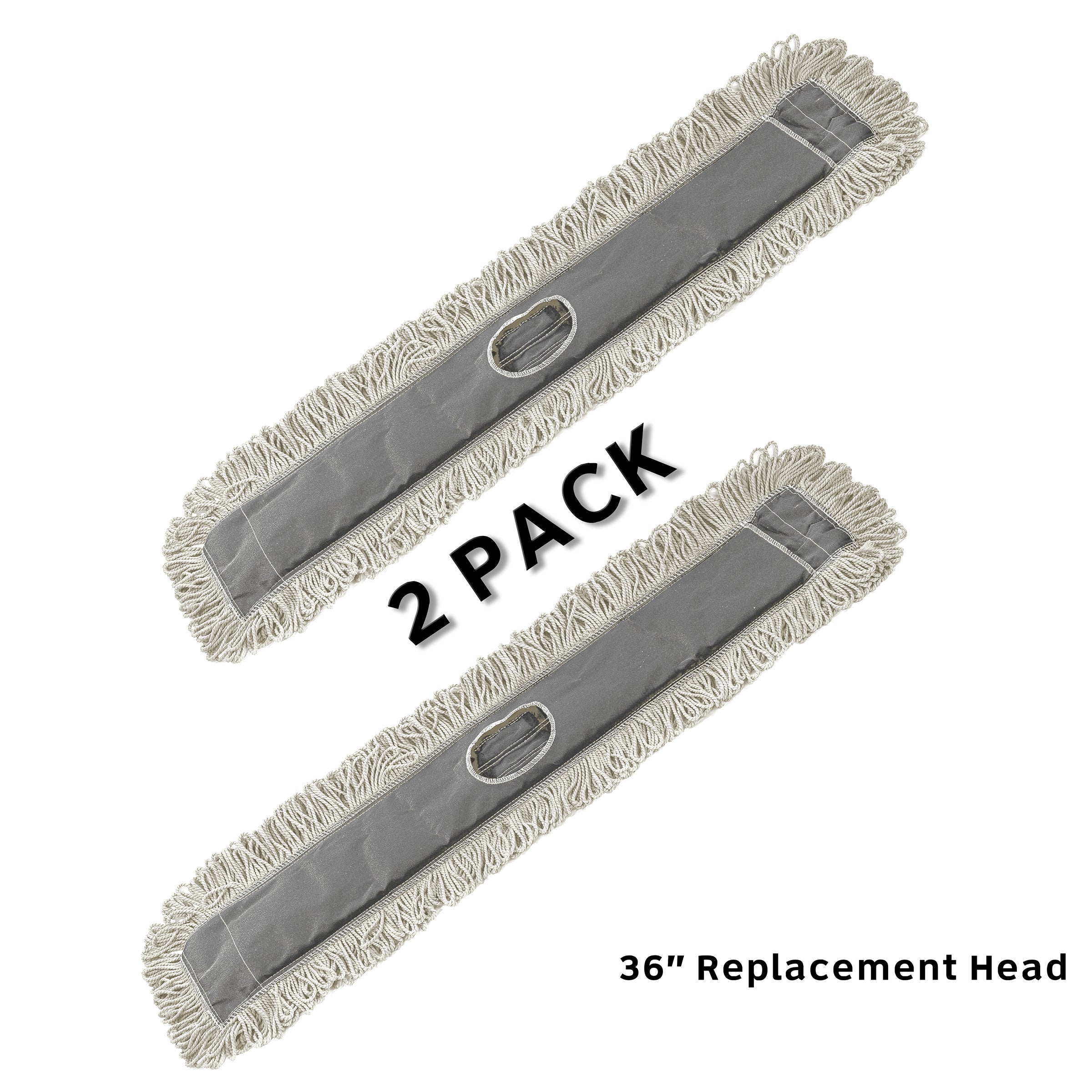 ALPINE INDUSTRIES 36? COTTON DUST/DRY MOP REPLACEMENT HEAD, 2 PACK