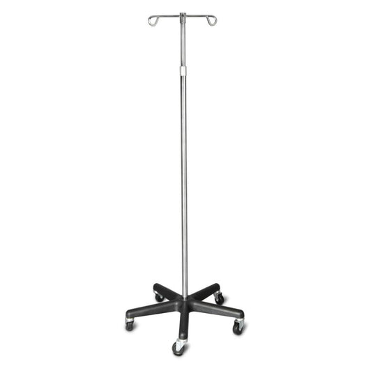 Chrome IV Stand, 2 Hooks, 5 Casters