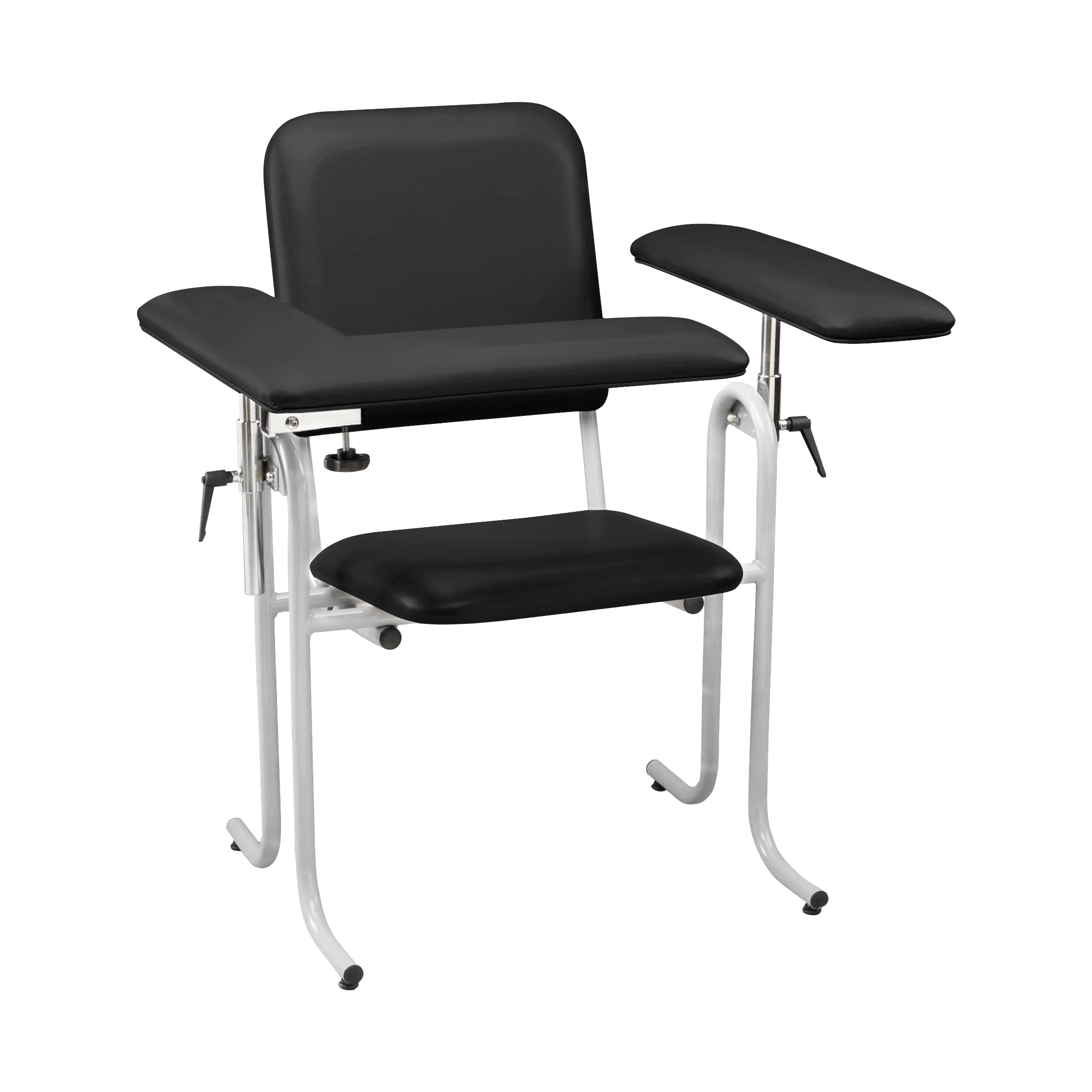 Blood Draw Chair, Upholstered, with Flip Arm, Black Main image