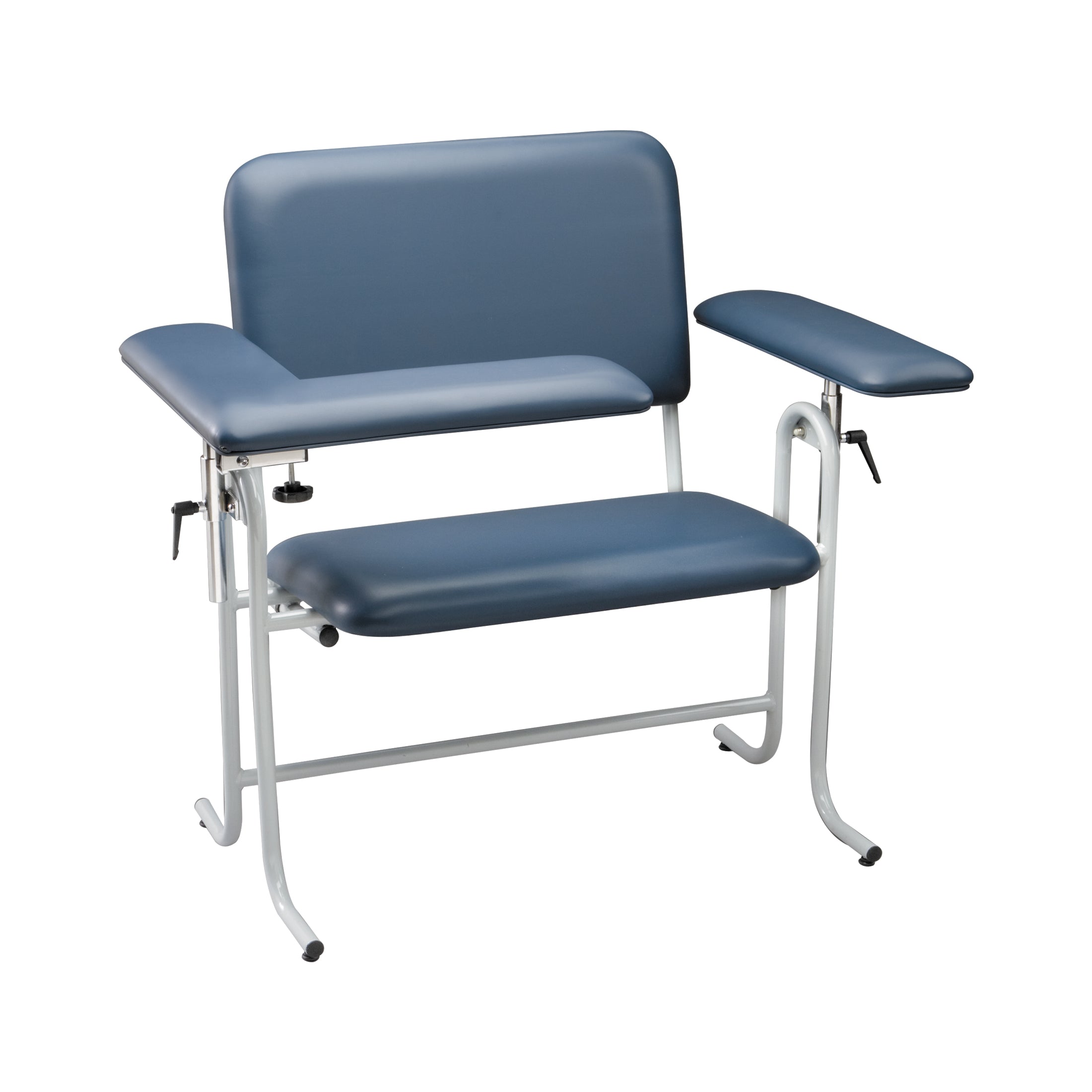 Blood Draw Chair, Wide, Upholstered, with Flip Arm, Blue Main image