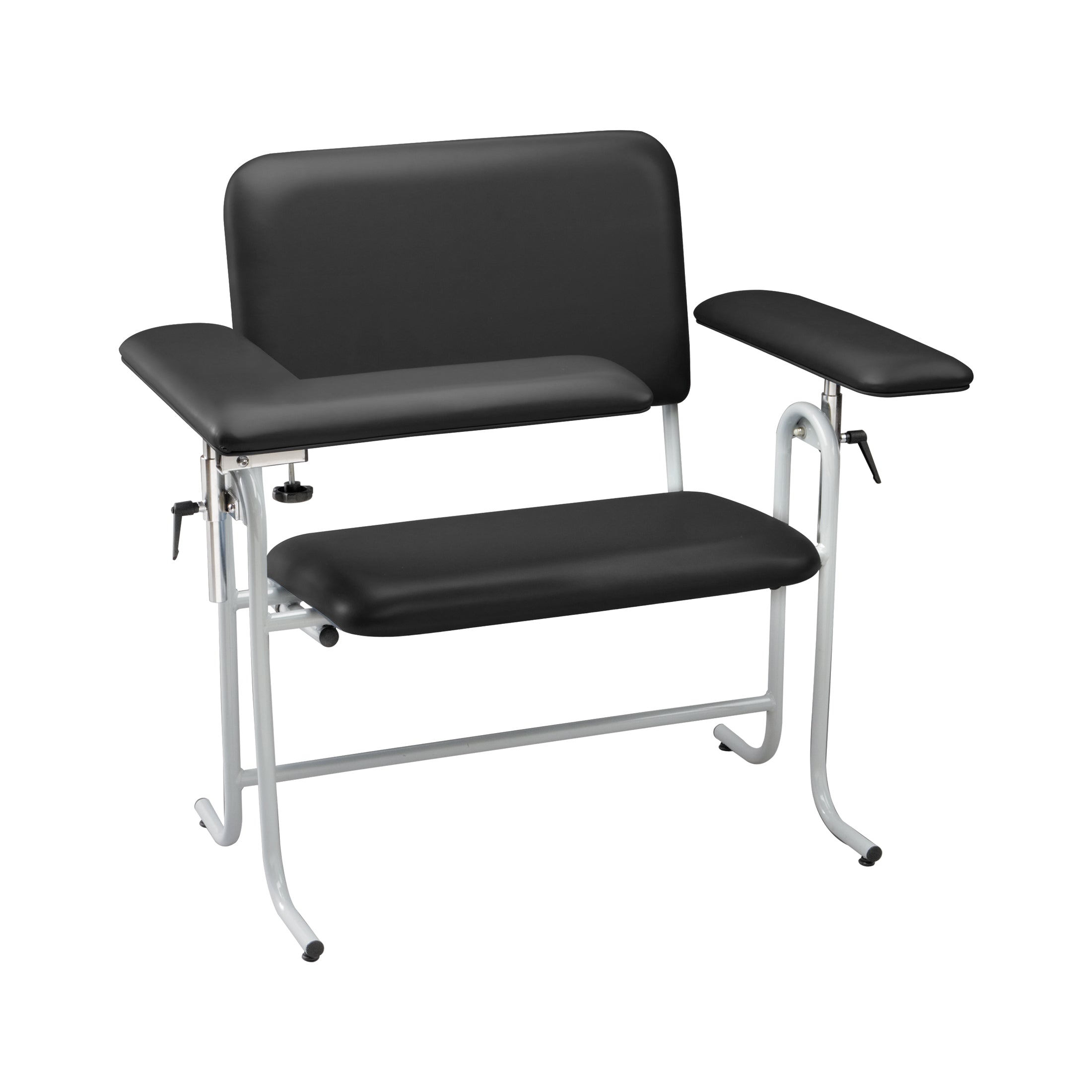 Blood Draw Chair, Wide, Upholstered, with Flip Arm, Black Main image