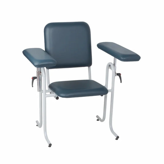 Blood Draw Chair Straight Arm, Blue