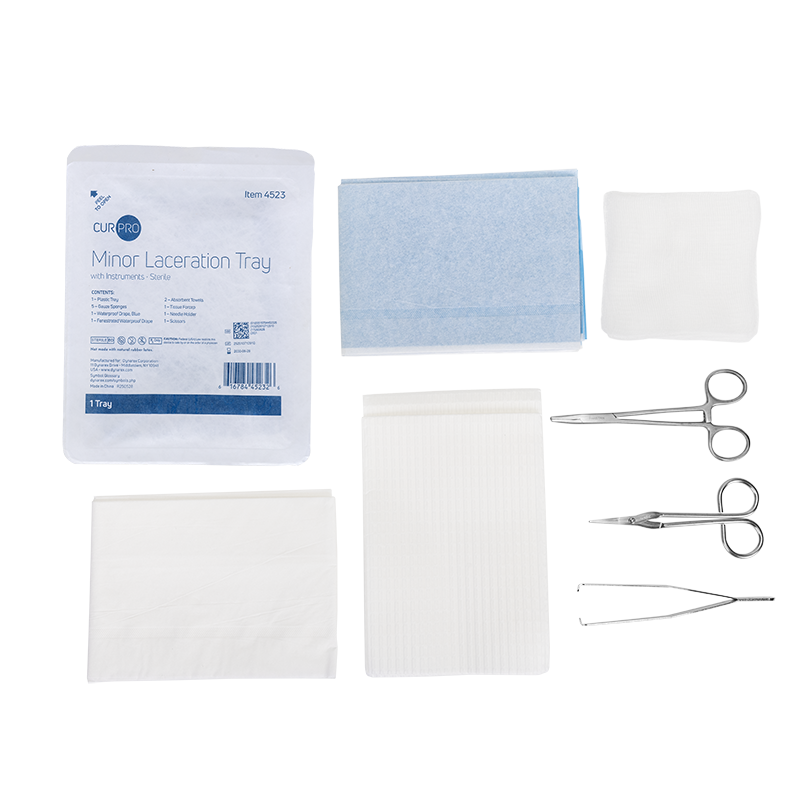 Dynarex Minor Laceration Tray w/ Instruments