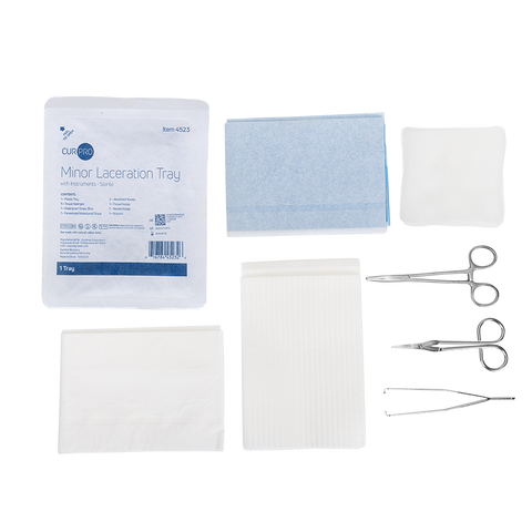 Dynarex Minor Laceration Tray w/ Instruments