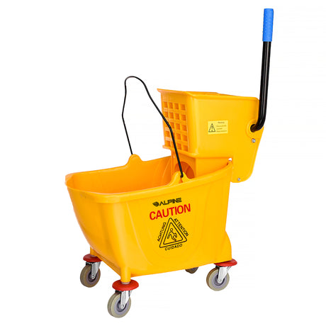 Yellow, 36 Qt. Mop Bucket with Side Wringer