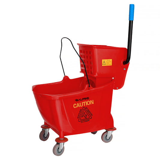Red, 36 Qt. Mop Bucket with Side Wringer