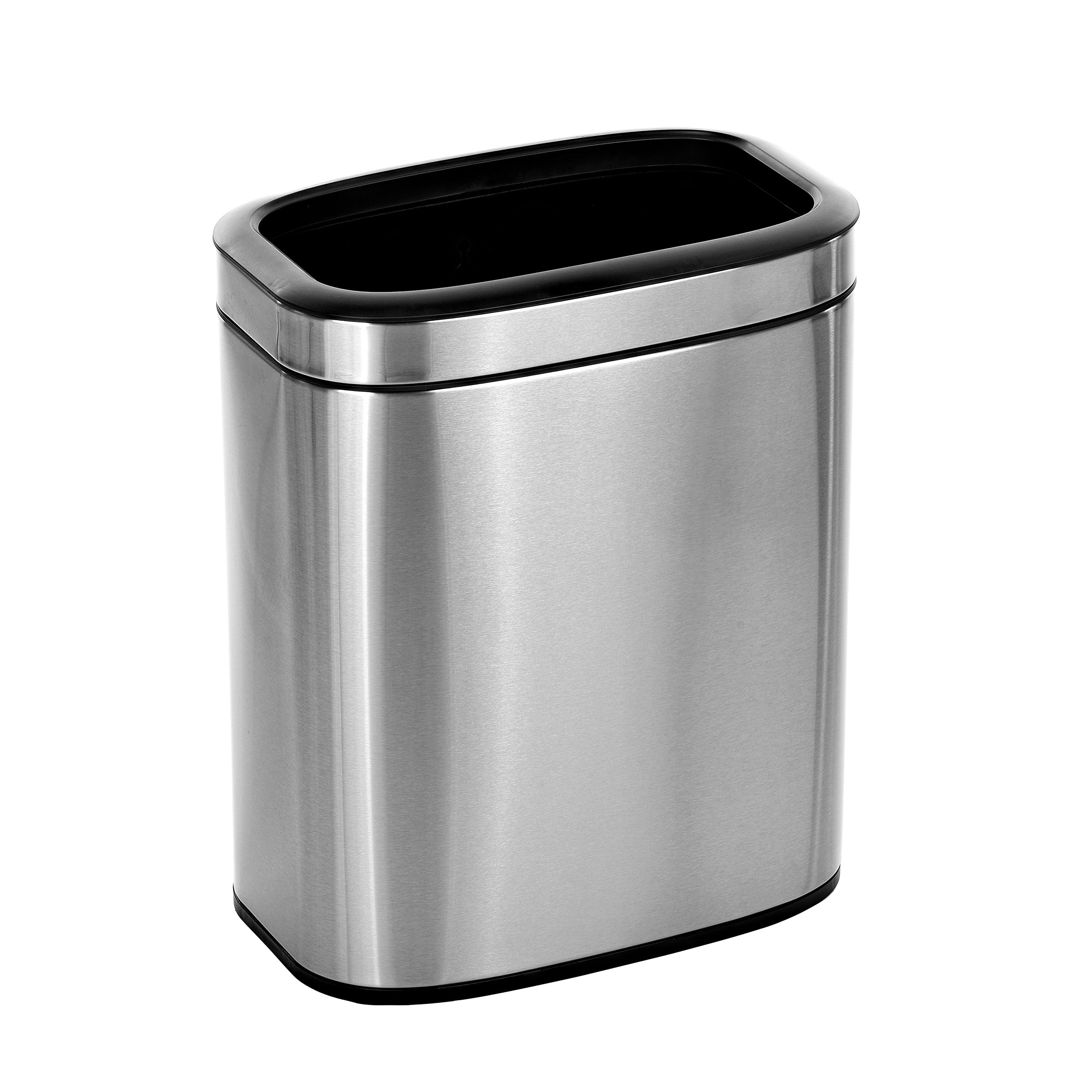 ALPINE INDUSTRIES 20 L / 5.3 GAL SLIM BRUSHED STAINLESS STEEL OPEN TRASH CAN
