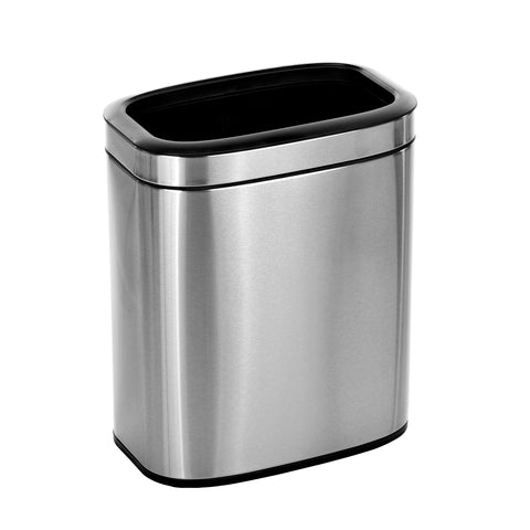 ALPINE INDUSTRIES 20 L / 5.3 GAL SLIM BRUSHED STAINLESS STEEL OPEN TRASH CAN