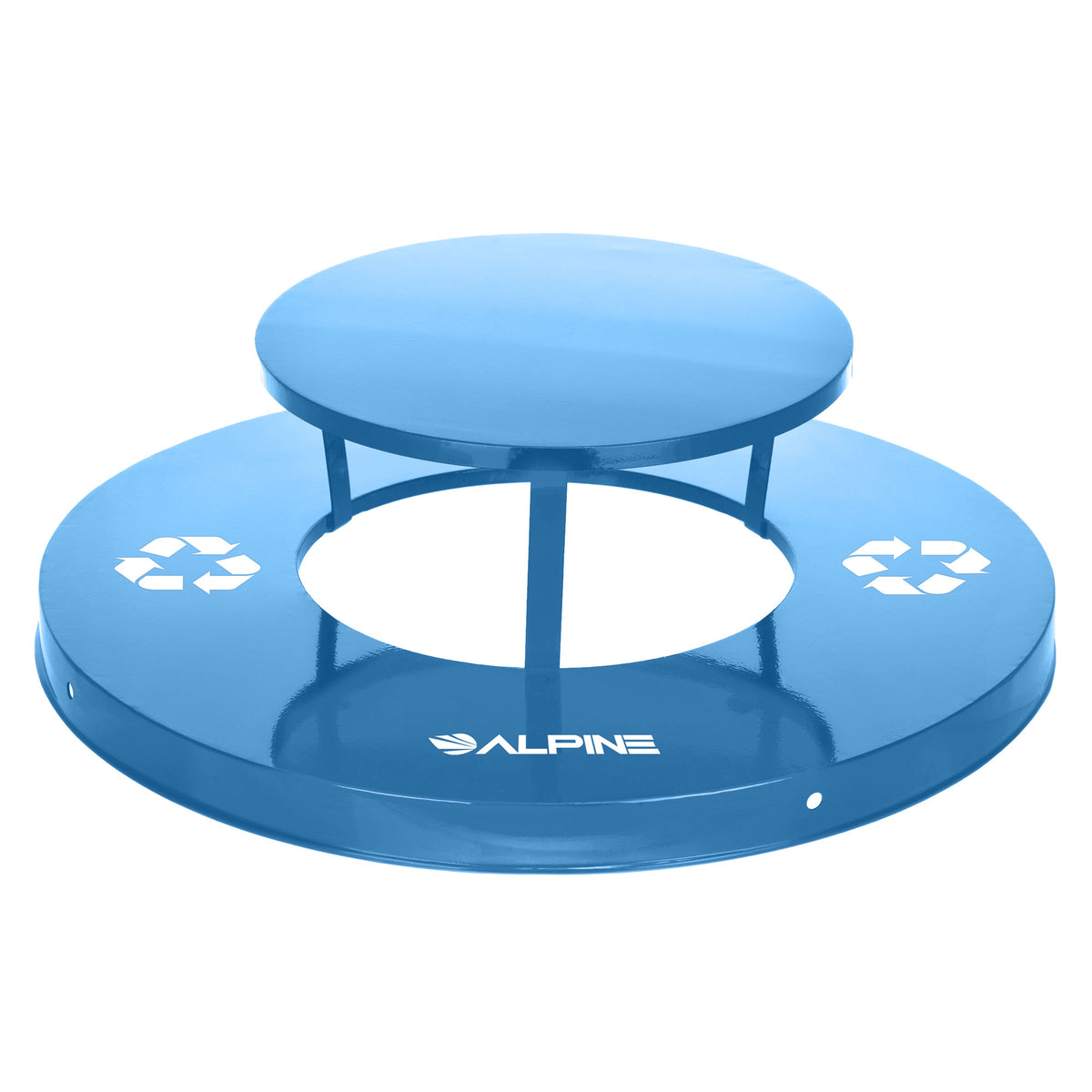 Alpine Blue, Rain Bonnet Lid for 38 Gallon Outdoor Metal Recycling Receptacle