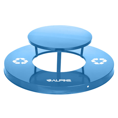Alpine Blue, Rain Bonnet Lid for 38 Gallon Outdoor Metal Recycling Receptacle