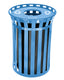 Blue, 38 Gallon Outdoor Metal Recycling Receptacle