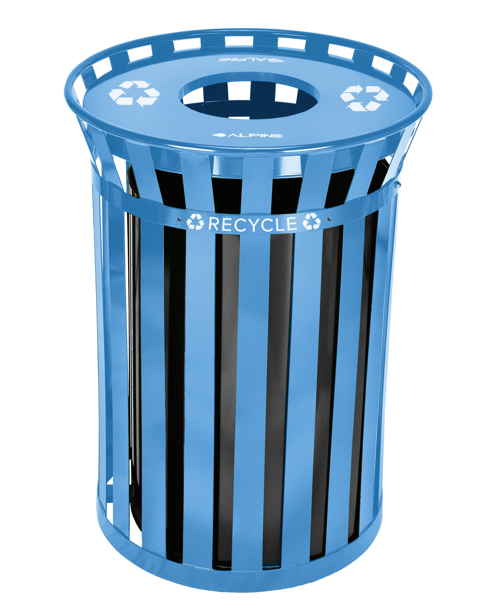 Outdoor Metal Waste Receptacle, 38 Gallon