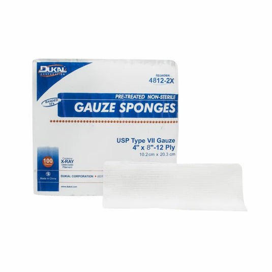 Non-Sterile X-Ray Detectable Type VII Gauze Sponges 8" X 4",12-Ply