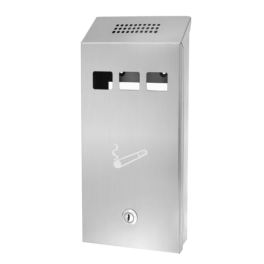STAINLESS STEEL WALL MOUNTED CIGARETTE DISPOSAL TOWER