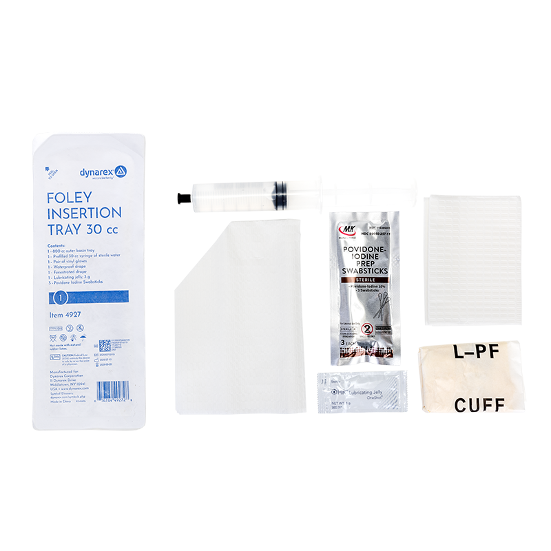 Foley Insertion Tray w/ Prefilled Syringe - Sterile 30 cc