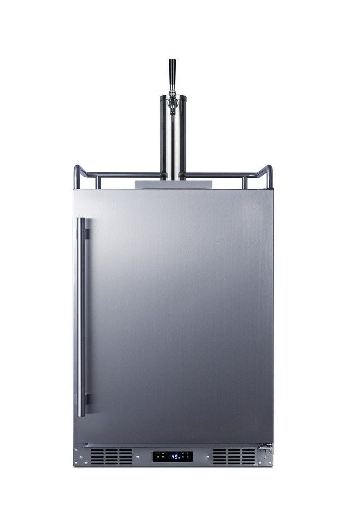 Accucold Commercially approved built-in undercounter outdoor single tap beer kegerator in complete stainless steel