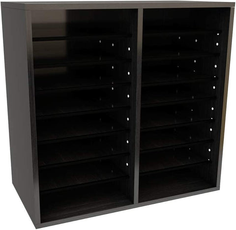 16-Compartment Wood Adjustable Paper Sorter Literature File