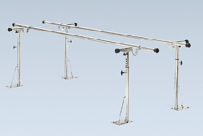 Bailey Floor Mounted Parallel Bars, 10' Handrails, 4 Posts, Adjustable Height & Width - Model 510