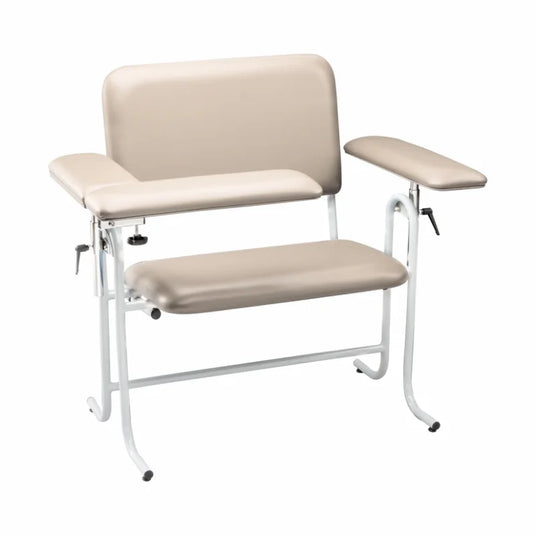 Blood Draw Chair, Bariatric, Upholstered, with Flip Arm, Oatmeal